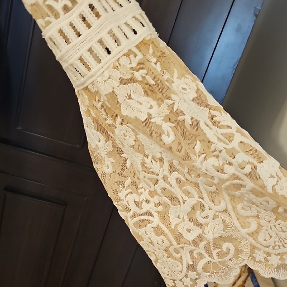 Forever 21 Cream Floral Lace Maxi Duster Kimono - Picture 4 of 9